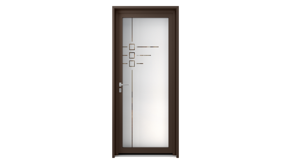 Porte d'entrée parclosé gamme lumière DELTAO Porte d'entrée vitrée avec carrés en guise de décoration